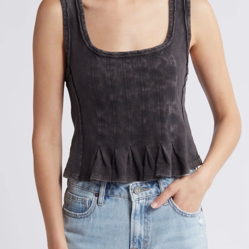 We The Free Charcoal Sleeveless Tank Top-sz Medium